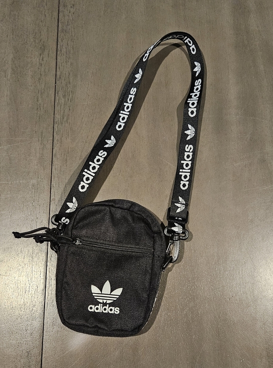 adidas Handbags - adidas Black Mini Trefoil Shoulder Pouch with Logo Strap